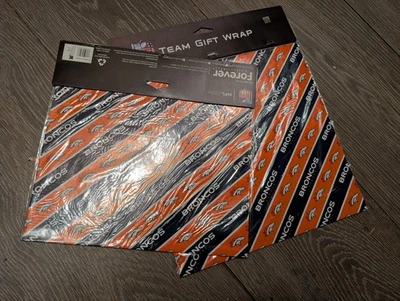 Vintage NEW Forever Collectibles Denver Bronco Wrapping Paper  - Image 1 of 2