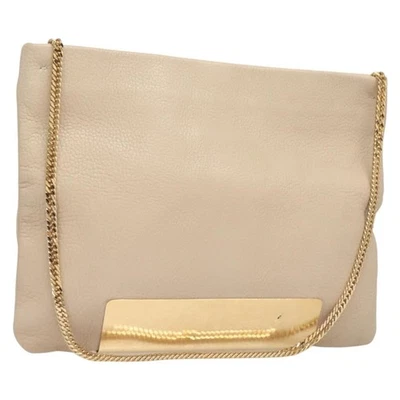 Auténtico bolso de hombro Jimmy Choo cadena cuero beige dorado bs27431 Foto 1 de 4