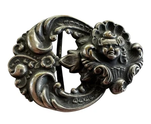 Victorian Buckle Clasp Half Cherub Design Scrollwork ~ Mythology - Picture 1 of 2