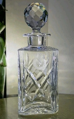 Royal Doulton crystal Victoria decanter etched Lingfield park older signed 1st - Image 1 of 4