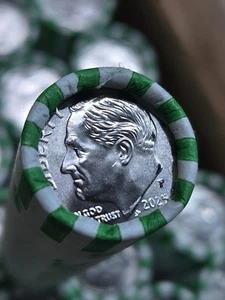 2025 P ROOSEVELT DIME 50 COIN SEALED ROLL.  Obv Ender.  UNCIRCULATED OBW  - Picture 1 of 5