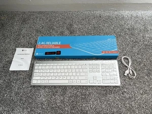 iClever Wireless Keyboard IC-GK08 2.4G QWERTY Slim White - opened never used  - Picture 1 of 4