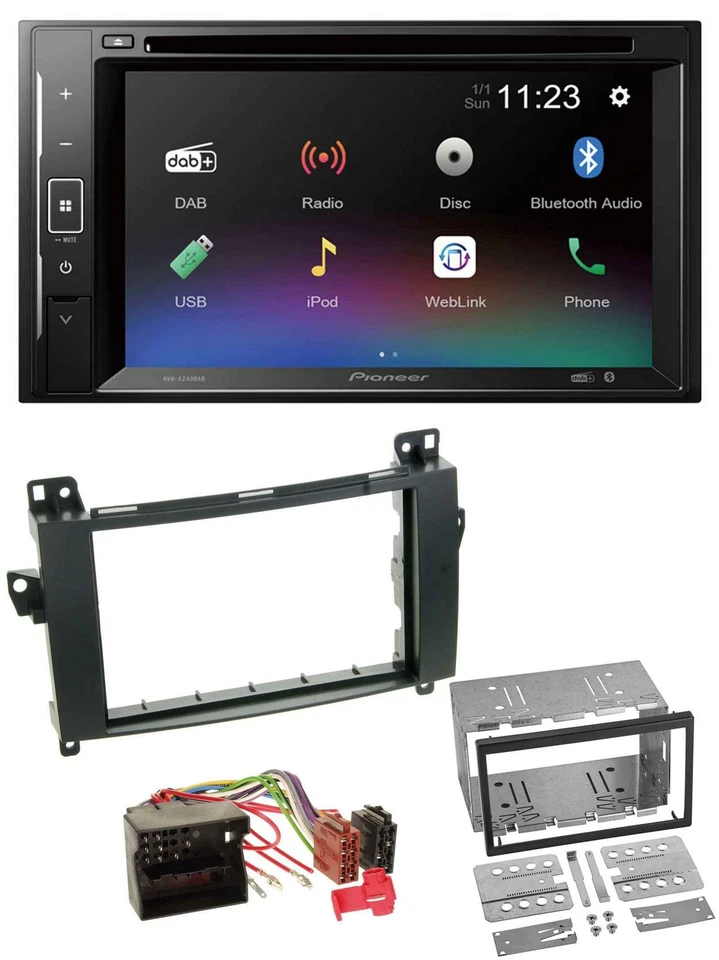 Pioneer Bluetooth MP3 USB 2DIN DAB DVD Autoradio für Mercedes Viano Vito W639 06 - Bild 1 von 4