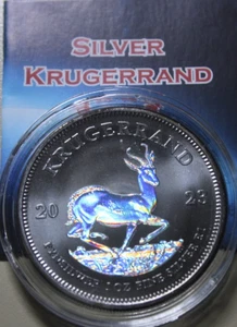 Sudáfrica 1 borde "Krugerrand" 2023 plata 1 oz BU #F7212 "Holographic" solo 500 - Imagen 1 de 14