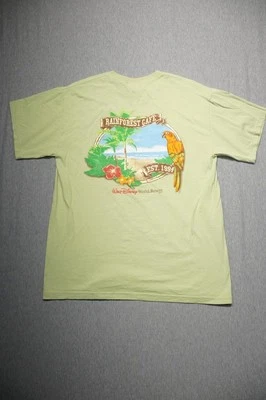 Camisa Rainforest Café Mujer Verde Mediana Walt Disney World Resort Gráfico Loro Foto 1 de 4