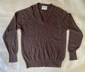 Christian Dior Mens Size M V-Neck Sweater Brown Long Sleeve Pullover Knit - Picture 1 of 13