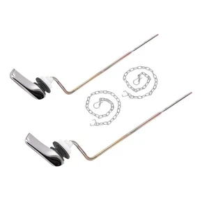Toilet Handle Replacement Kit, Chrome Finish Side Mount Toilet Trip Levers wi... - Picture 1 of 5