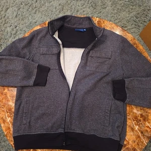 Apt. 9 Men's XLarge Fleece Zip Up Jacket With Snap Upper Pockets In Gray - Picture 1 of 3