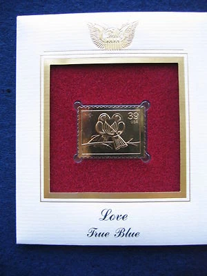 Sello Love True Blue Doves 2006 par réplica cubierta dorada Foto 1 de 3