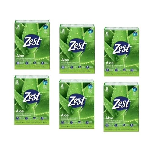 Zest Fresh Aloe Refreshing Bar Soap 4 Oz 8 Count