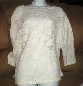 DONNA RAE LANGARMPULLOVER WEISS MIT SPITZE XL NEU OHNE ETIKETT - Bild 1 von 1
