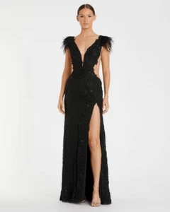 Mac Duggal Feder Flügelärmel Spitzenkleid normaler Preis 698 $ - Bild 1 von 8