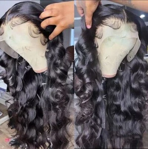 13x6/13x4/360 Hd Lace Fronta Wig Body Wave Human Hair Pre Plucked Brazilian Wigs - Picture 1 of 9