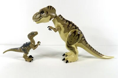 LEGO Velociraptor & T Rex 76961 Jurassic Park Dinosaurs Dinos Figure Brand New - Image 1 of 4