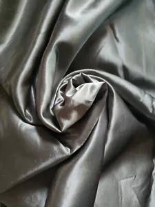 Vintage Olive Green Satin Polyester Fabric 1-piece 58" W x 3 yards L New - Picture 1 of 7