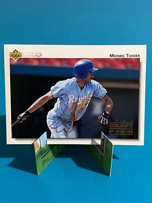 Michael Tucker 1992 Upper Deck Rookie autographed auto signed card Royals - Image 1 of 2