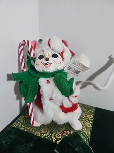 Annalee Weihnachten Pfefferminz Twist Maus Puppe 6 Zoll mit Zuckerstange 2008 Sammlerstück - Bild 1 von 4