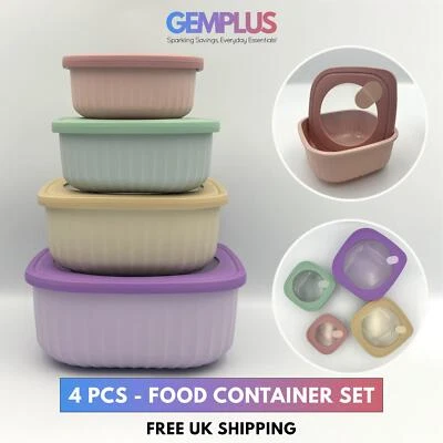 GEM+ | 4-Piece BPA-Free Food Container Set with Lock & Seal Silicone Lids - Image 1 of 4