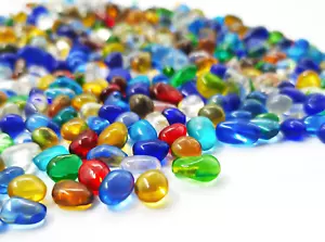 Colorful Clear Sea Glass Pebbles, Aquarium Gravel & Fish Tank Rocks, Small Irreg - Picture 1 of 9
