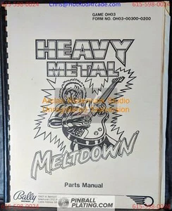 Heavy Metal Meltdown - Bally - Pinball Parts Manual - Instructions - Used Copy H - Picture 1 of 3