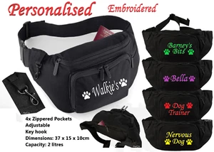 Personalised Gift DOG WALKING Bum Bag Travel Fanny Pack Waist Money Belt Hiking - Picture 1 of 8