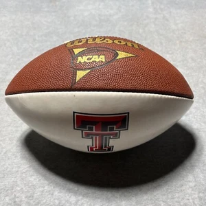 Texas Tech Red Raiders 90’s Football Ball NCAA White Brown - Picture 1 of 7