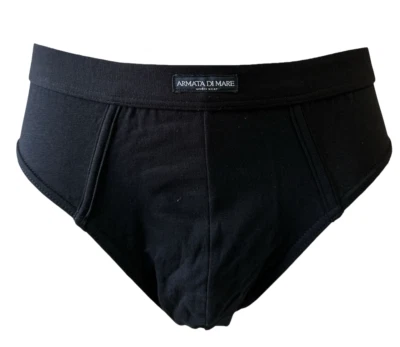 6 Slip Uomo Armata Di Mare In Cotone Elasticizzato Con Elastico Interno Con Logo - Immagine 1 di 4