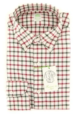 Camisa a Cuadros Crema Finamore Napoli - Extra Delgada - (201802282) Foto 1 de 4