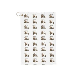 Golf Cart Patterned Towels, Fun Golf Accessories, Gifts for Golfers, Dad Him - Picture 1 of 3