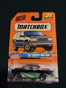 1998 Matchbox '57 Chevy Bel Air #31/75 Classic Decades Mattel Wheels schwarz 1/66 - Bild 1 von 4