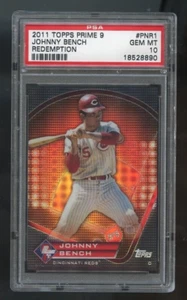 2011 Topps Prime 9 Johnny Bench Redemption # PNR1 PSA 10 GEM MINT - Bild 1 von 2