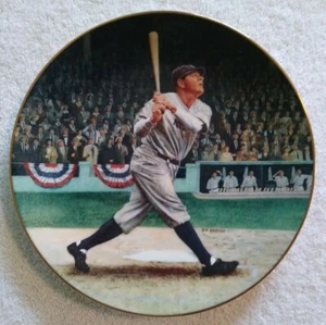 8" Legends Babe Ruth Bradford Exchange Collectors Plate  + Trading Card 1992 #ed - Picture 1 of 8