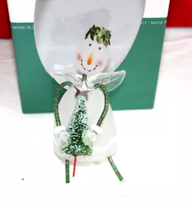 Soffieria De Carlini Snowman Angel Blown Glass Christmas Ornament tags box - Picture 1 of 8
