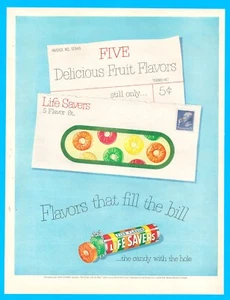 1951 Lebensretter Fruchtgeschmack Süßigkeiten DRUCK WERBUNG Süßigkeiten mit dem Loch - Bild 1 von 3