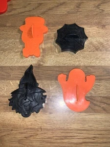 4 Cortadores de Galletas Wilton Naranja Halloween De Colección 1987 Bruja Fantasma Calavera Red - Imagen 1 de 7