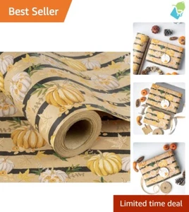 Thick 80 GSM Pumpkin Kraft Wrapping Paper Jumbo Roll - Perfect for Holiday Gifts - Picture 1 of 11