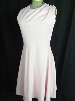 LILLI RUSSELL Vtg 60-70s Lilac Buttons Bias Cut Knit Dress-Bust 34/XS - Image 1 of 4