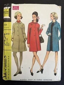 Vintage 1960s McCalls 9434 Misses Coat Pattern Sz 12 Bust 34 Uncut - Picture 1 of 2
