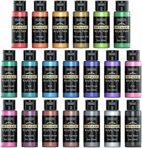 Acrylic Paint Set, Shuttle Art 20 Colors Metallic Paint in Bottles - Picture 1 of 7