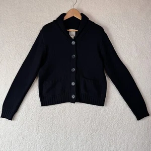 Vtg Polo Ralph Lauren Womens XL Black Knit Sweater Angora Rabbit Cardigan Preppy - Picture 1 of 10