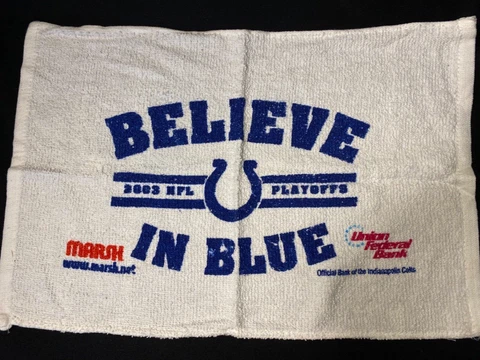 Indianapolis Colts 2003 NFL Playoffs 18x12 Rally Towel - Believe In Blue Cover