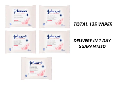 Johnson's Face Care Make Up Be Gone Refreshing Wipes 25 Per Pack  - Pack Of 5 - Image 1 of 4