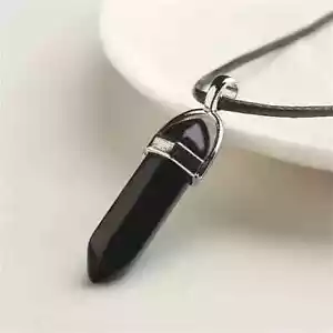 Beautiful Black Obsidian Pendant & 17" Necklace. FREE SHIPPING IN THE USA! - Picture 1 of 2