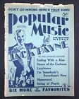 Popular Music and Dancing Weekly 6 Favourite Songs top line and piano score 1934