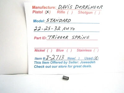  DAVIS DERRINGER - ESTÁNDAR Y GRAN DIÁMETRO CAL.  (RESORTE GATILLO) (J-2713) Foto 1 de 3