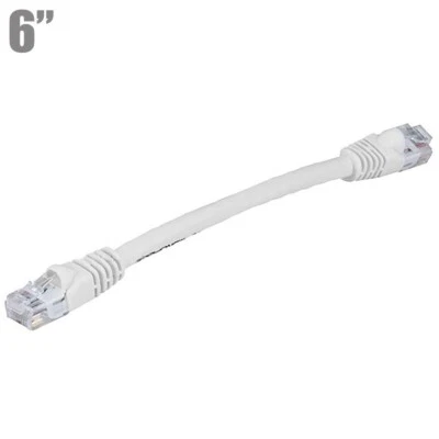 0.5FT Cat5E RJ45 Ethernet LAN Network Patch Cable UTP Copper Wire 24AWG White - Image 1 of 2
