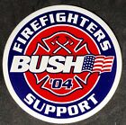 Firefighters Support Bush 04  4? Campaign Sticker Maltese Cross & American Flag