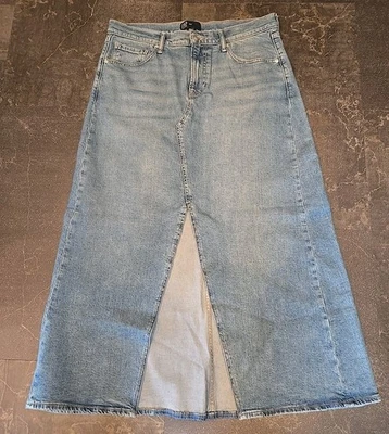 Gap Maxi Denim Skirt  Medium Wash Front Slit Sz 12 Women’s Stretch Jean Skirt - Image 1 of 4