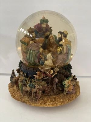 KIRKLAND Musical Christmas Nativity Water Snow Globe Revolving Base O Holy Night - Image 1 of 4