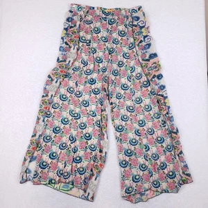 Pantalone Johnny Was gamba larga boho stampa floreale elastico in vita L multicolore resort - Foto 1 di 11